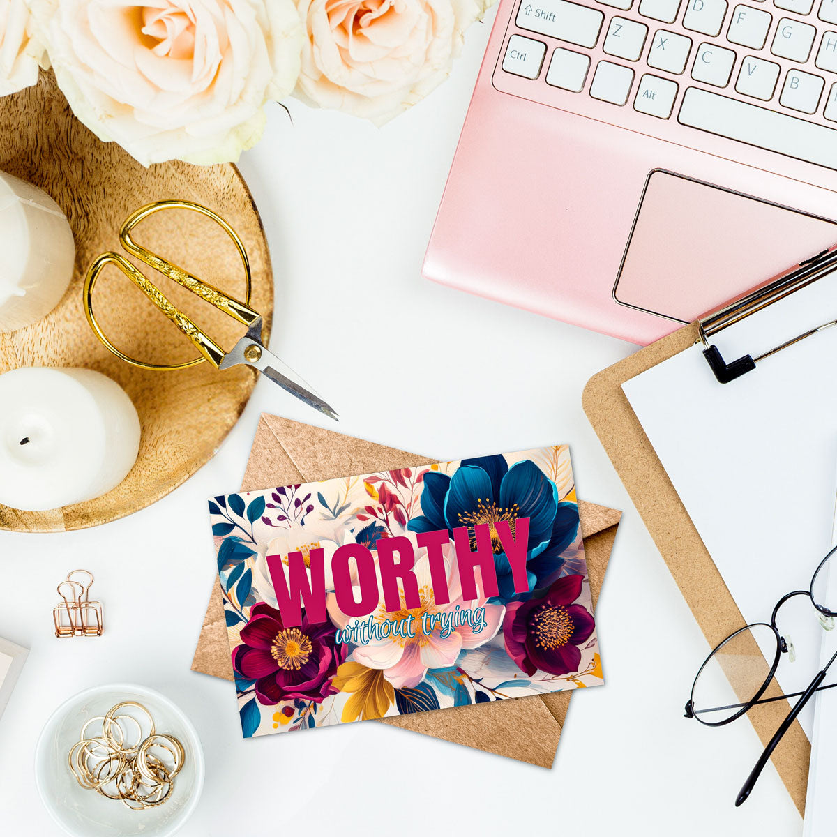 Worthy Floral Greetings Card