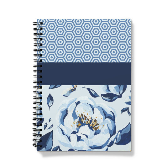Blue Floral Block Notebook