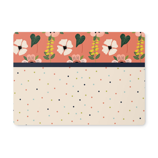 Coral Floral Block Placemat