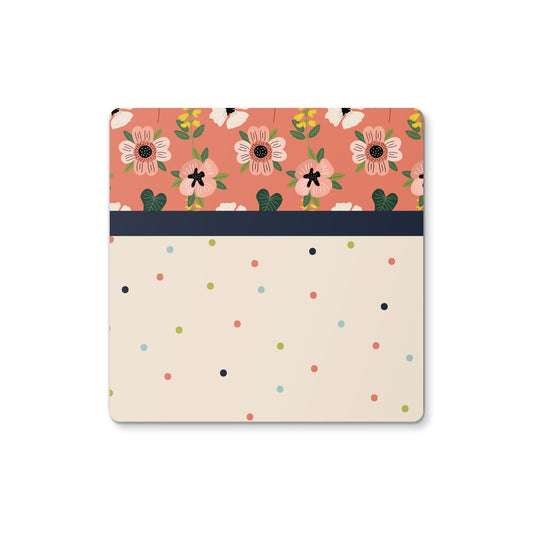 Coral Floral Block Coaster