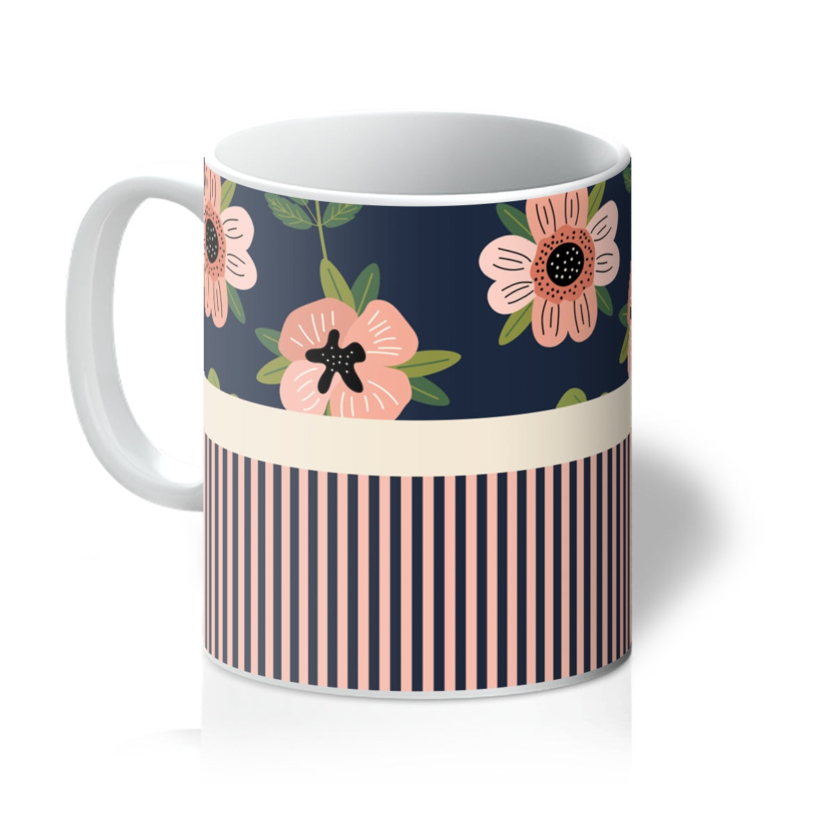 Navy and Pink Block Mug