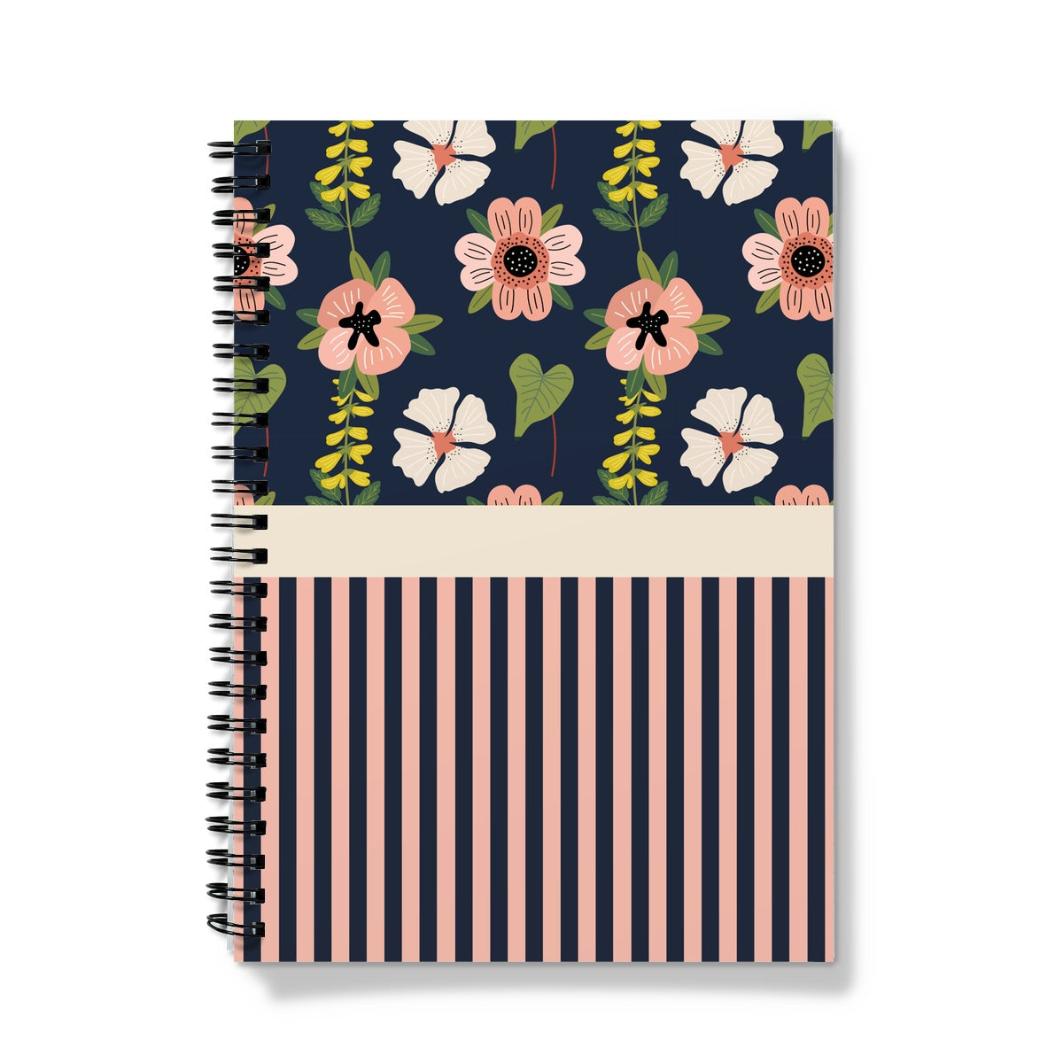 Navy and Pink Block Notebook