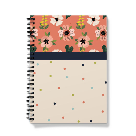 Coral Floral Block Notebook