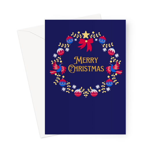 Merry Christmas Wreath Greeting Card