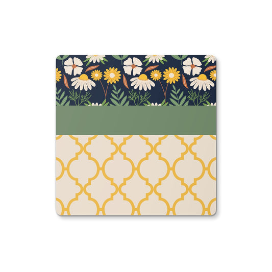 Navy, Yellow and Green Block Coaster