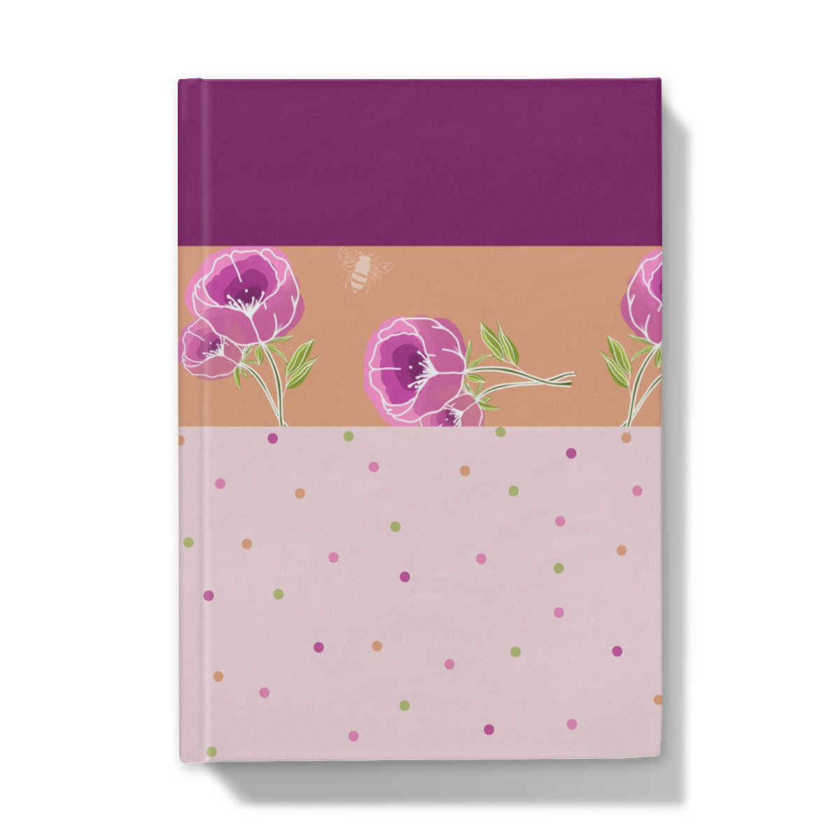 Cerise and Orange Block Hardback Journal