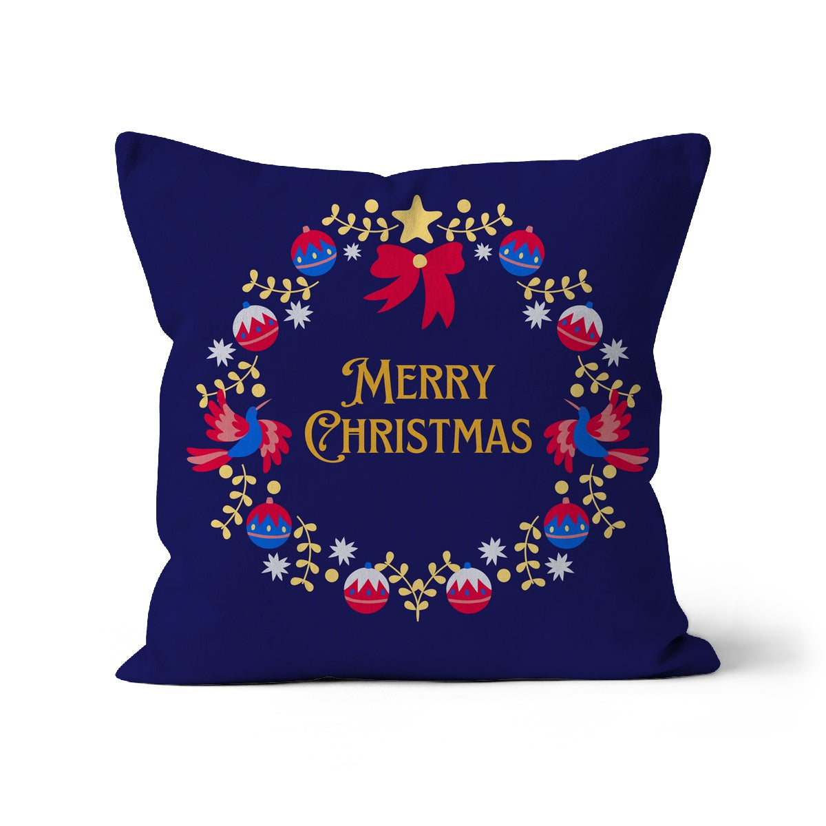 Merry Christmas Wreath Cushion