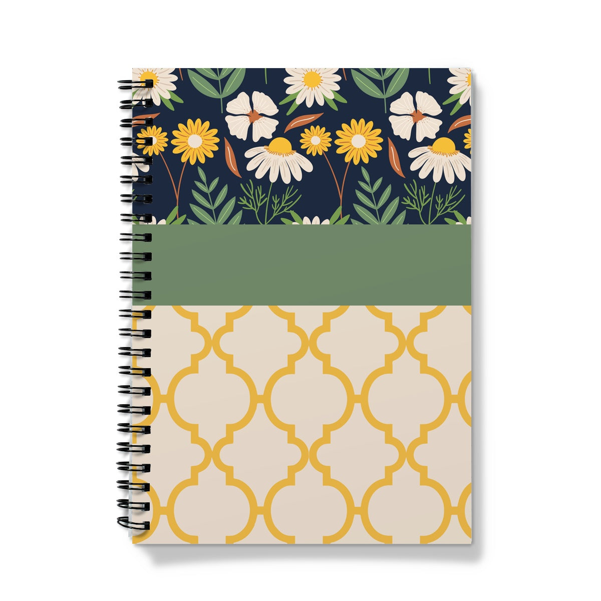 Navy, Yellow and Green Block Notebook