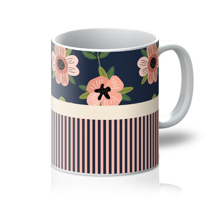 Navy and Pink Block Mug