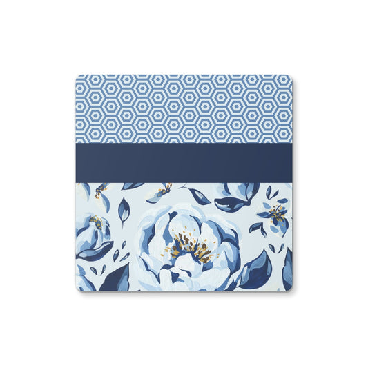 Blue Floral Block Coaster