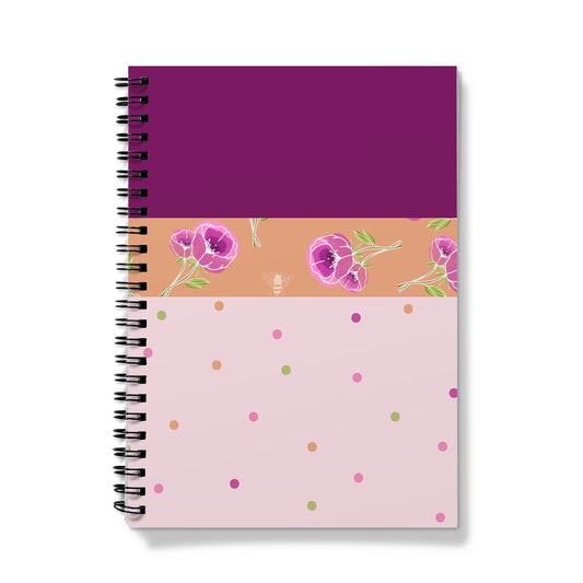 Cerise and Orange Block Notebook