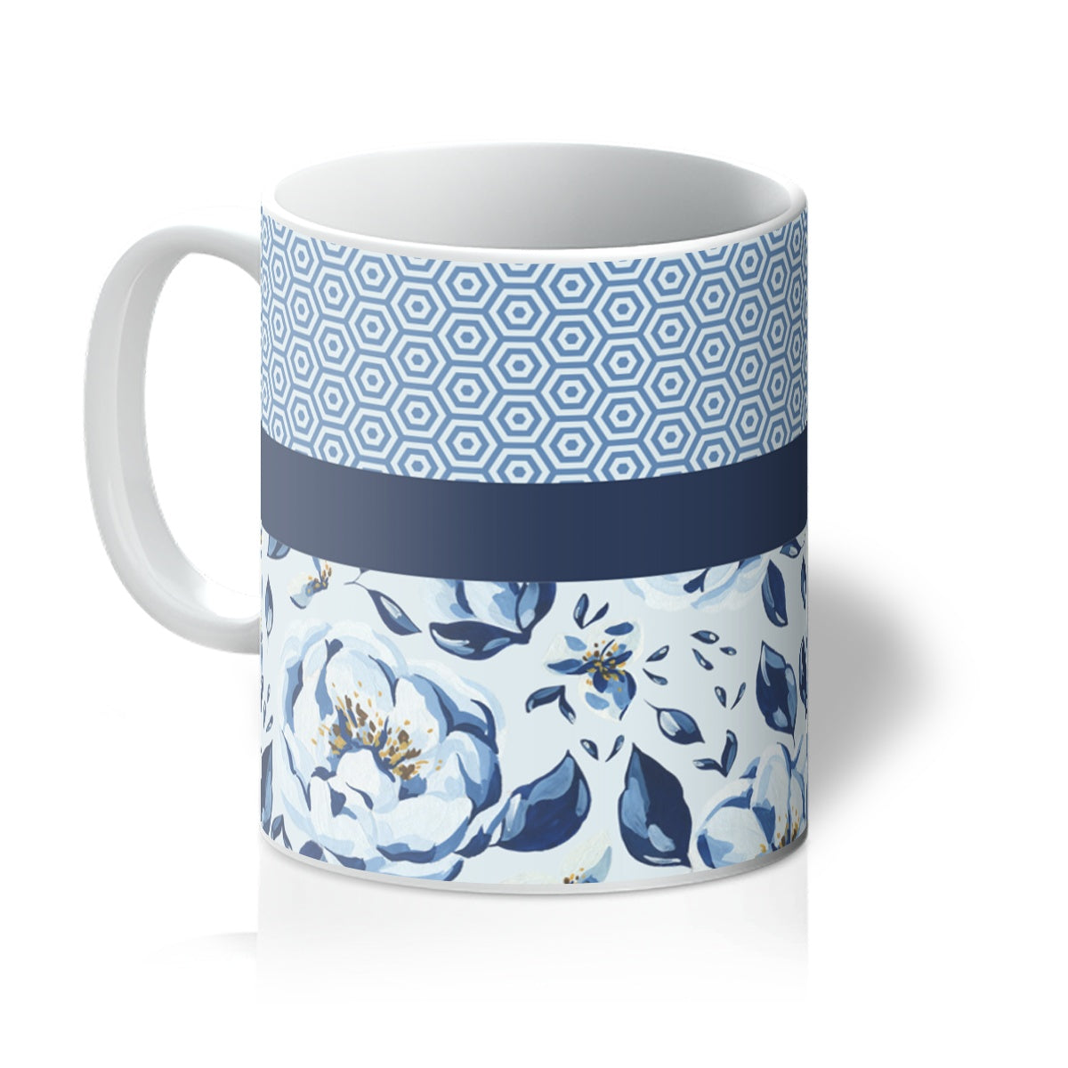 Blue Floral Block Mug