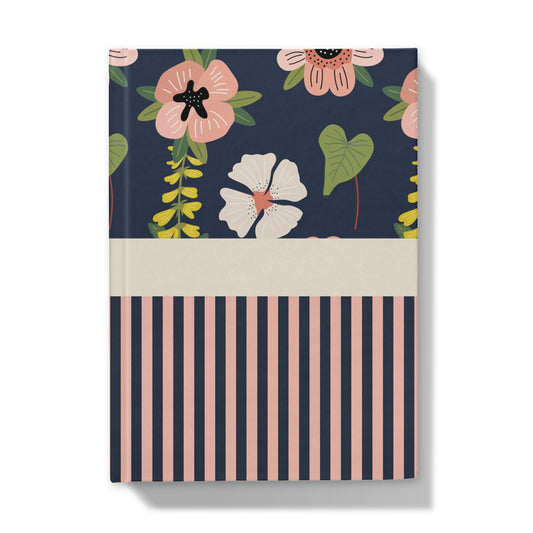 Navy and Pink Block Hardback Journal